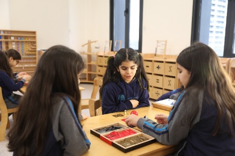 Children at Montessori activity